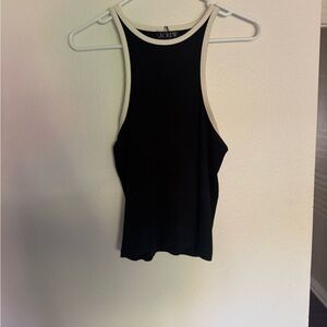 J. Crew Black Tank Top with White Trim
